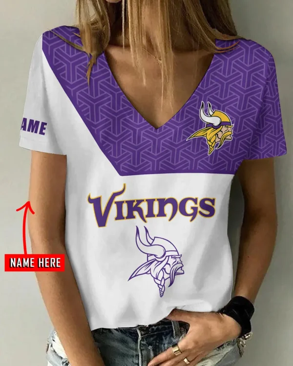 Minnesota Vikings Casual V-Neck Female Fashion New Trending 2025 AGCWTS1210