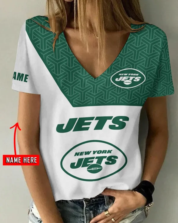 New York Jets Casual V-Neck Female Fashion New Trending 2025 AGCWTS1214