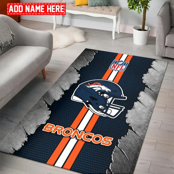 Denver Broncos Living Room Carpet Rug BGRERUG455