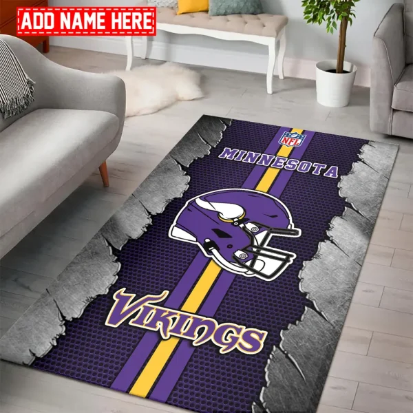 Minnesota Vikings Living Room Carpet Rug BGRERUG466
