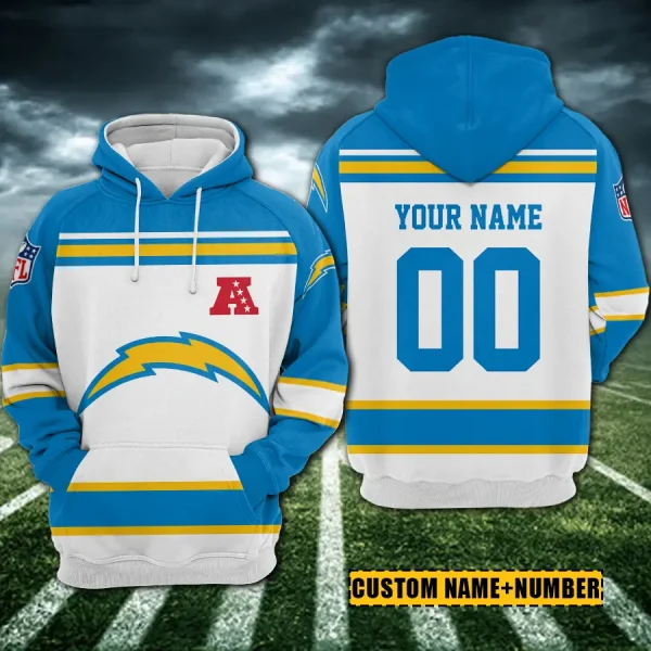 Los Angeles Chargers 3D Printed Pullover Hoodie AZHD859
