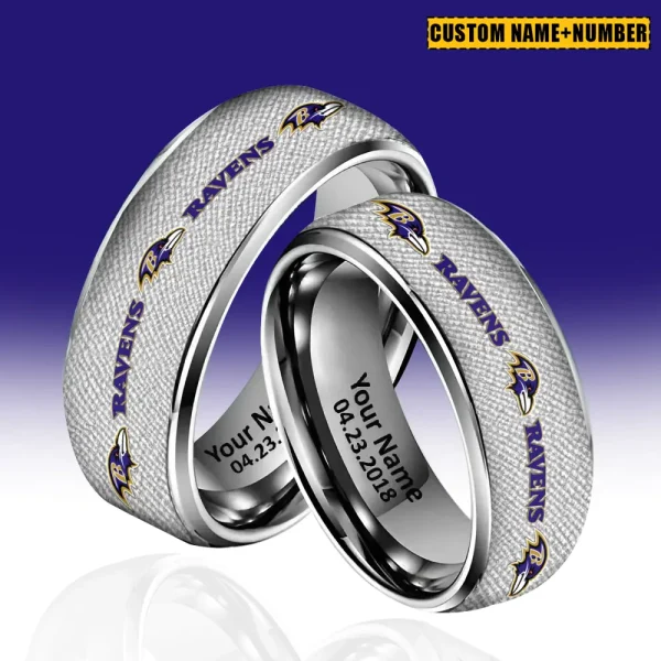 Baltimore Ravens New Style Ring Personalized Name And Date Gift For Fans AZSSRINGS102