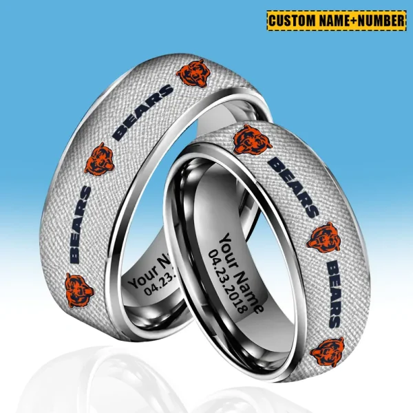 Chicago Bears New Style Ring Personalized Name And Date Gift For Fans AZSSRINGS105