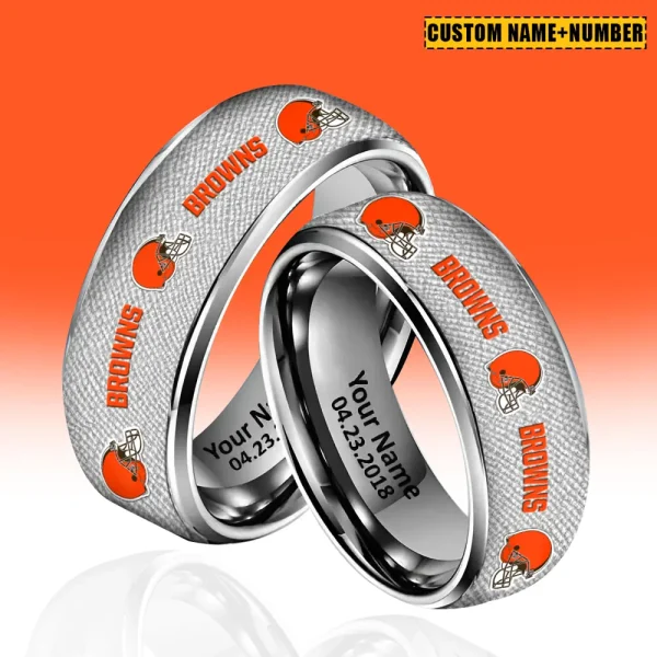 Cleveland Browns New Style Ring Personalized Name And Date Gift For Fans AZSSRINGS107