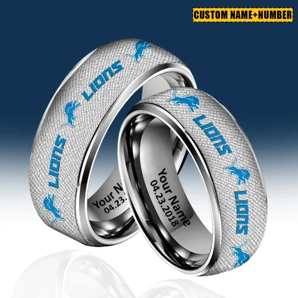 Detroit Lions New Style Ring Personalized Name And Date Gift For Fans AZSSRINGS110