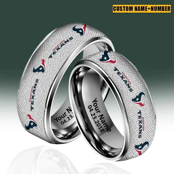 Houston Texans New Style Ring Personalized Name And Date Gift For Fans AZSSRINGS112