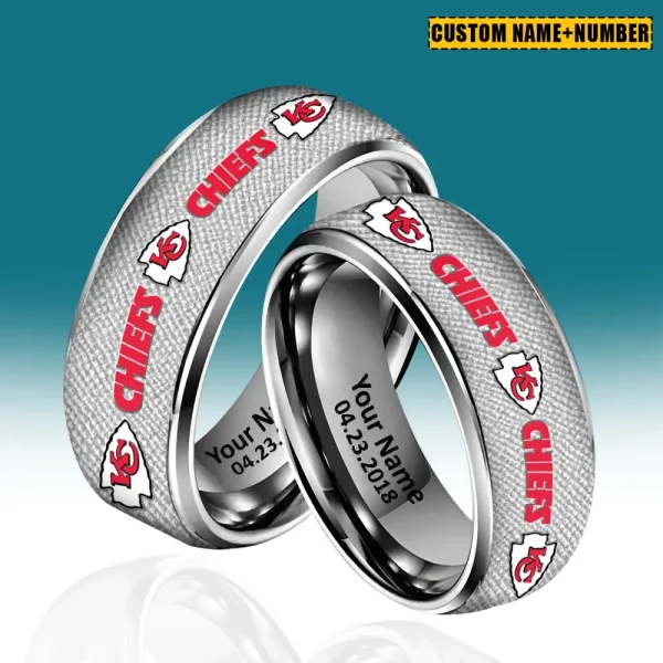 Kansas City Chiefs New Style Ring Personalized Name And Date Gift For Fans AZSSRINGS115