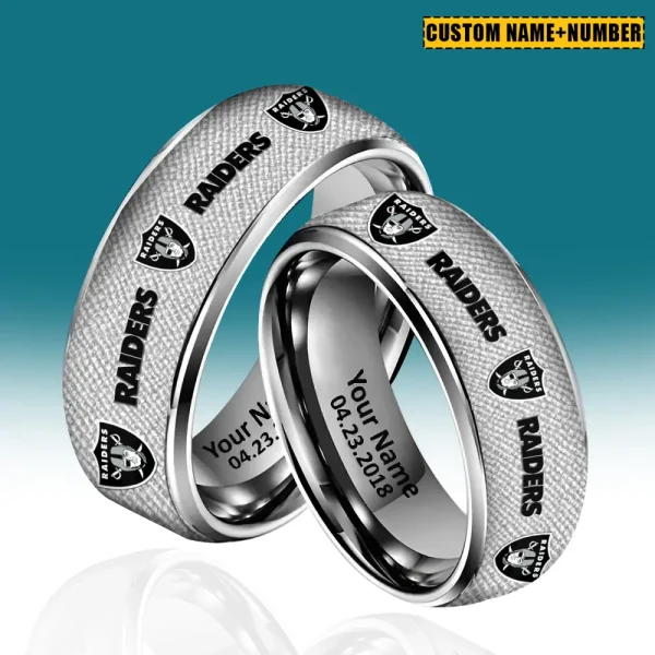 Las Vegas Raiders New Style Ring Personalized Name And Date Gift For Fans AZSSRINGS116