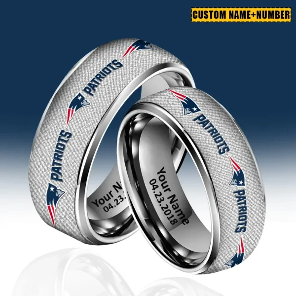 New England Patriots New Style Ring Personalized Name And Date Gift For Fans AZSSRINGS121
