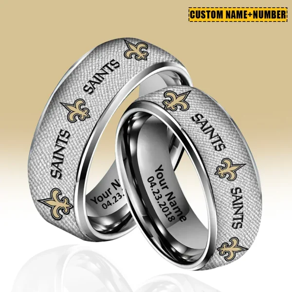 New Orleans Saints New Style Ring Personalized Name And Date Gift For Fans AZSSRINGS122