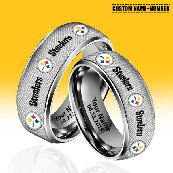 Pittsburgh Steelers New Style Ring Personalized Name And Date Gift For Fans AZSSRINGS126