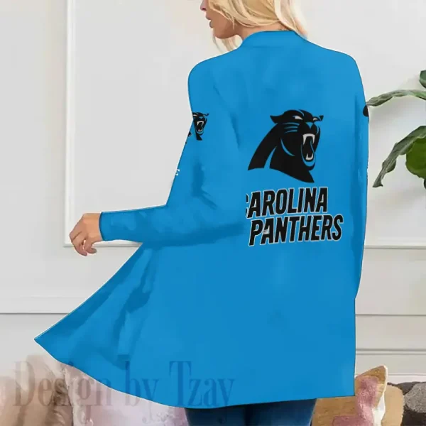 Carolina Panthers Women’s Patch Pocket Cardigan SPTWPPC070 - Image 2