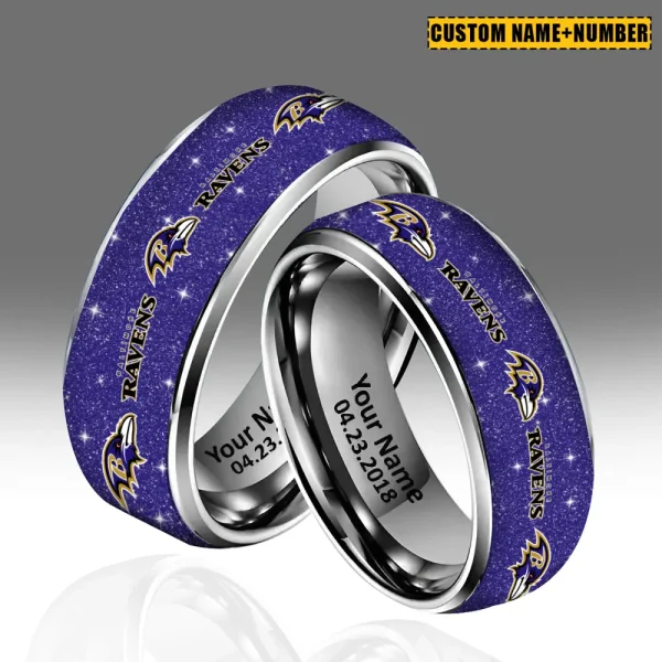 Baltimore Ravens New Style Ring Personalized Name And Date Gift For Fans AZSSRINGS134