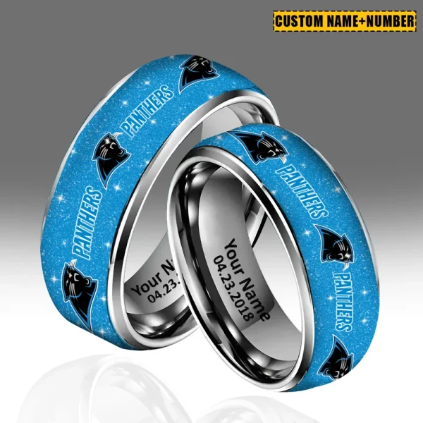Carolina Panthers New Style Ring Personalized Name And Date Gift For Fans AZSSRINGS136