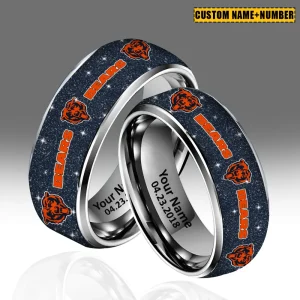 Chicago Bears New Style Ring Personalized Name And Date Gift For Fans AZSSRINGS137