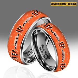Cincinnati Bengals New Style Ring Personalized Name And Date Gift For Fans AZSSRINGS138