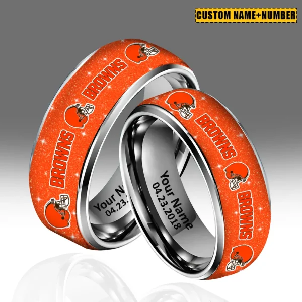 Cleveland Browns New Style Ring Personalized Name And Date Gift For Fans AZSSRINGS139