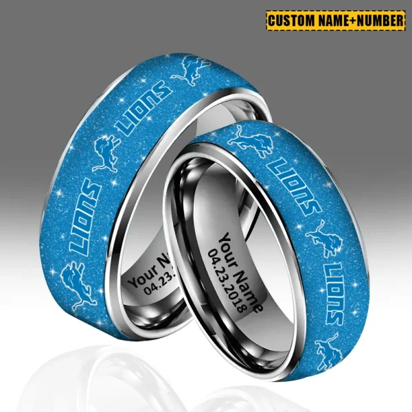Detroit Lions New Style Ring Personalized Name And Date Gift For Fans AZSSRINGS142