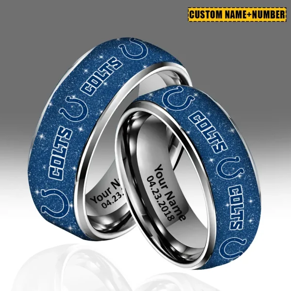Indianapolis Colts New Style Ring Personalized Name And Date Gift For Fans AZSSRINGS145