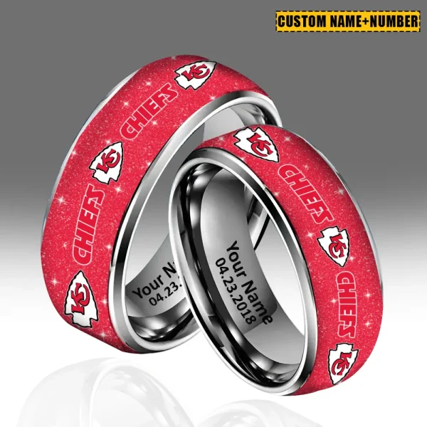 Kansas City Chiefs New Style Ring Personalized Name And Date Gift For Fans AZSSRINGS147