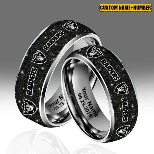 Las Vegas Raiders New Style Ring Personalized Name And Date Gift For Fans AZSSRINGS148