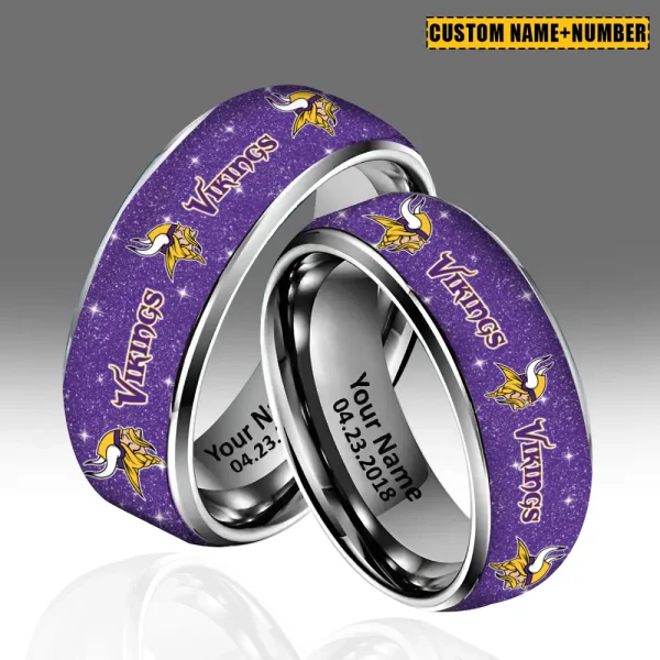 Minnesota Vikings New Style Ring Personalized Name And Date Gift For Fans AZSSRINGS152