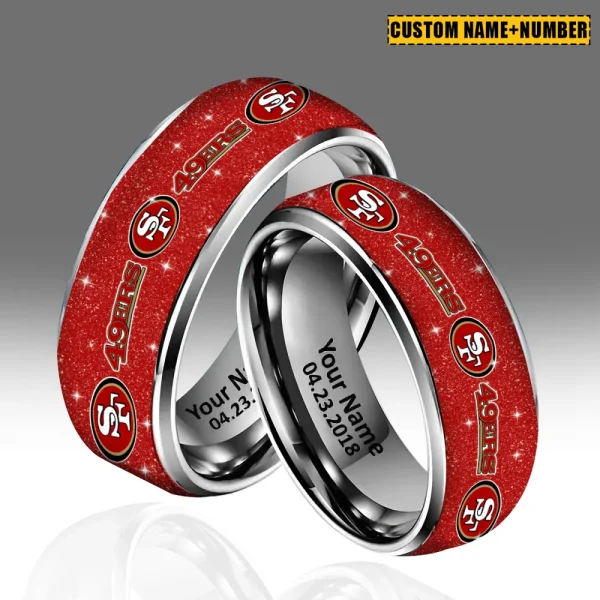 San Francisco 49ers New Style Ring Personalized Name And Date Gift For Fans AZSSRINGS159