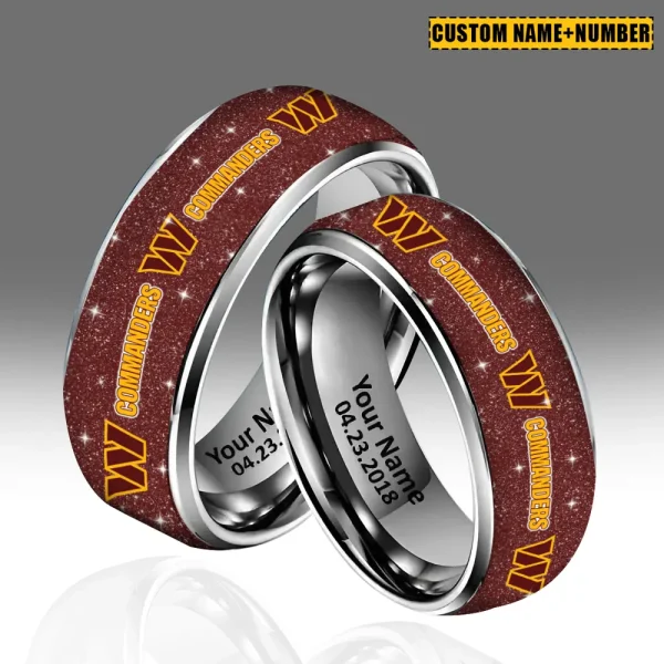 Washington Commanders New Style Ring Personalized Name And Date Gift For Fans AZSSRINGS163