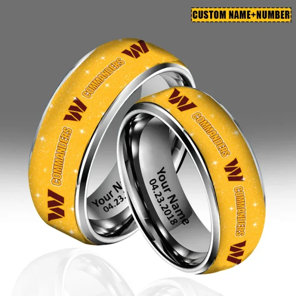 Washington Commanders New Style Ring Personalized Name And Date Gift For Fans AZSSRINGS164