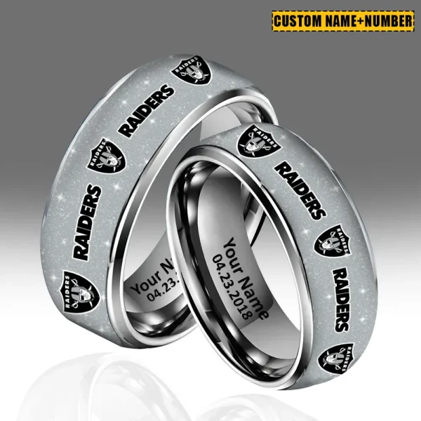 Las Vegas Raiders New Style Ring Personalized Name And Date Gift For Fans AZSSRINGS166