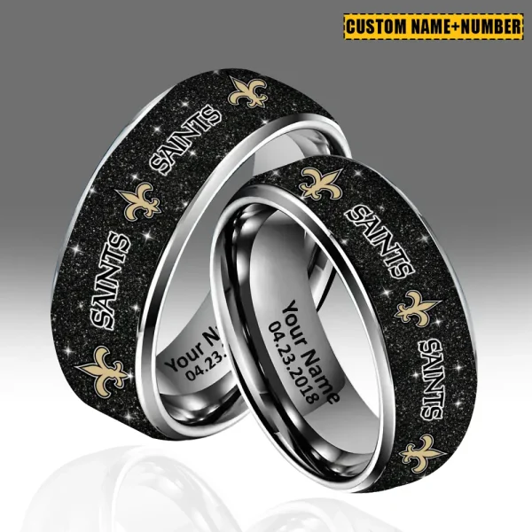 New Orleans Saints New Style Ring Personalized Name And Date Gift For Fans AZSSRINGS167