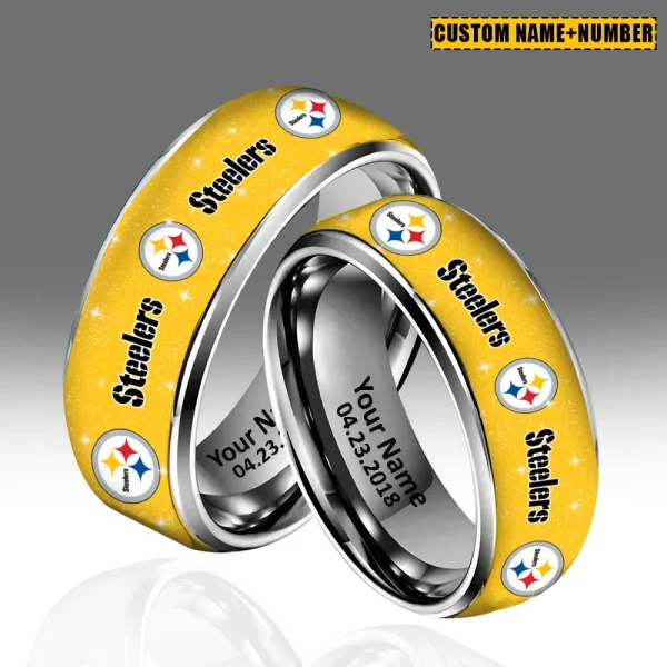 Pittsburgh Steelers New Style Ring Personalized Name And Date Gift For Fans AZSSRINGS169