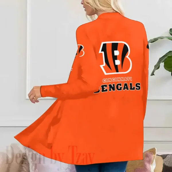 Cincinnati Bengals Women’s Patch Pocket Cardigan SPTWPPC072 - Image 2