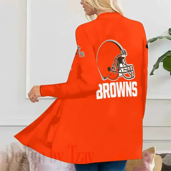 Cleveland Browns Women’s Patch Pocket Cardigan SPTWPPC073 - Image 2