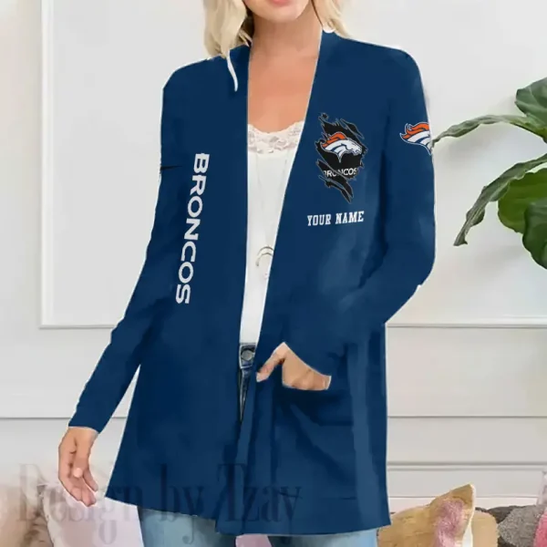 Denver Broncos Women’s Patch Pocket Cardigan SPTWPPC075