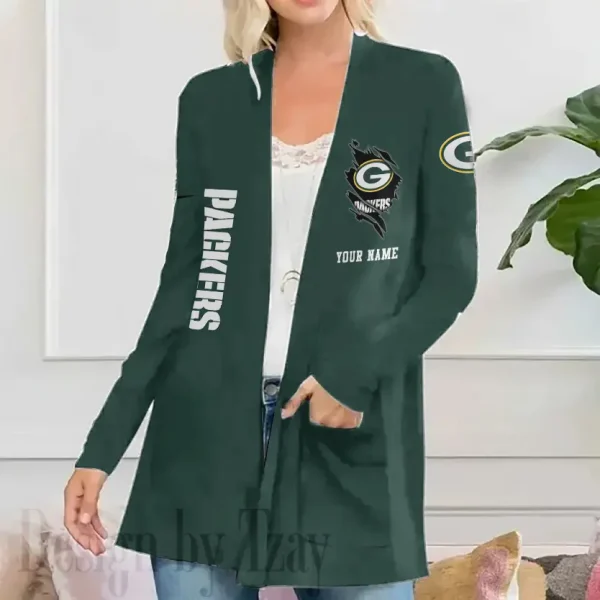 Green Bay Packers Women’s Patch Pocket Cardigan SPTWPPC077