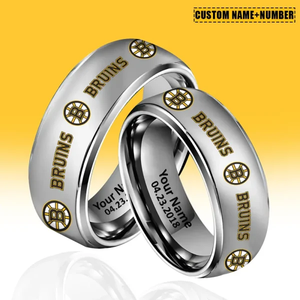 Boston Bruins New Style Ring Personalized Name And Date Gift For Fans AZSSRINGS170