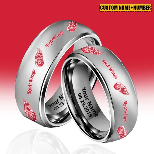 Detroit Red Wings New Style Ring Personalized Name And Date Gift For Fans AZSSRINGS178