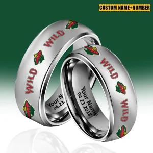Minnesota Wild New Style Ring Personalized Name And Date Gift For Fans AZSSRINGS180
