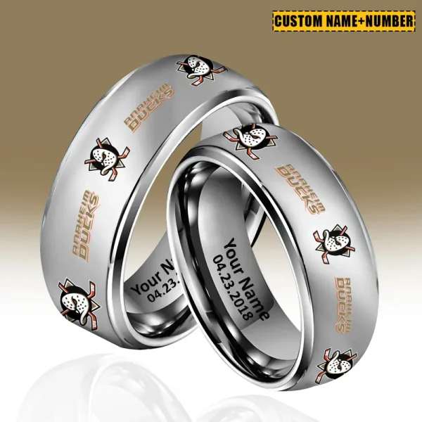 Anaheim Ducks New Style Ring Personalized Name And Date Gift For Fans AZSSRINGS183