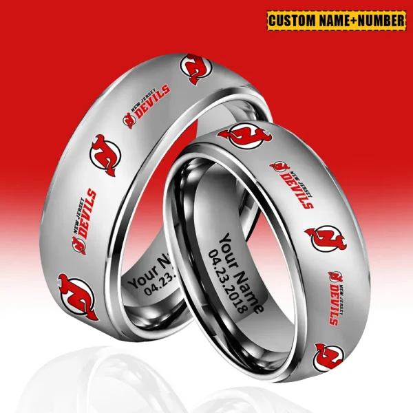 New Jersey Devils New Style Ring Personalized Name And Date Gift For Fans AZSSRINGS184