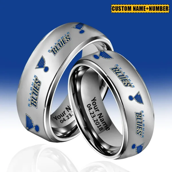 St. Louis Blues New Style Ring Personalized Name And Date Gift For Fans AZSSRINGS192