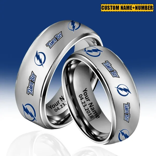 Tampa Bay Lightning New Style Ring Personalized Name And Date Gift For Fans AZSSRINGS193