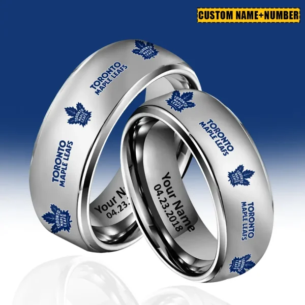 Toronto Maple Leafs New Style Ring Personalized Name And Date Gift For Fans AZSSRINGS194