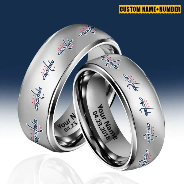 Washington Capitals New Style Ring Personalized Name And Date Gift For Fans AZSSRINGS198