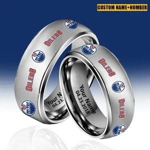 Edmonton Oilers New Style Ring Personalized Name And Date Gift For Fans AZSSRINGS200