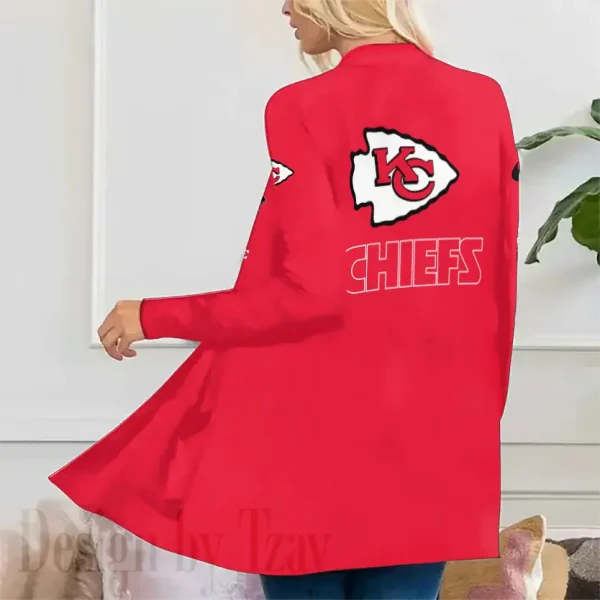 Kansas City Chiefs Women’s Patch Pocket Cardigan SPTWPPC081 - Image 2