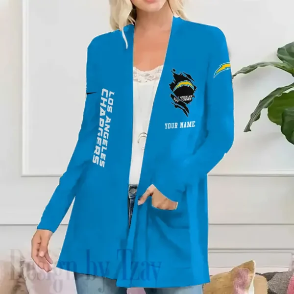 Los Angeles Chargers Women’s Patch Pocket Cardigan SPTWPPC083