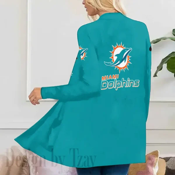 Miami Dolphins Women’s Patch Pocket Cardigan SPTWPPC085 - Image 2