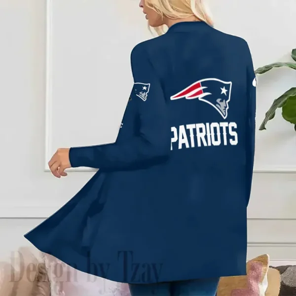 New England Patriots Women’s Patch Pocket Cardigan SPTWPPC087 - Image 2
